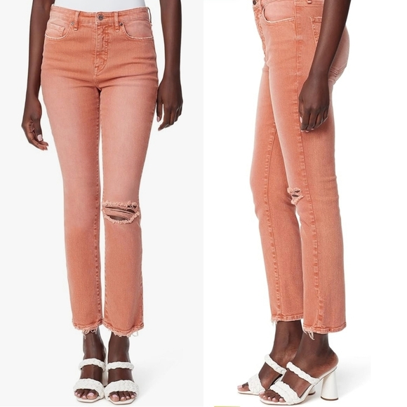 Sam Edelman NWT High Rise Slim Straight Ankle Rust Size 32 - Picture 1 of 14